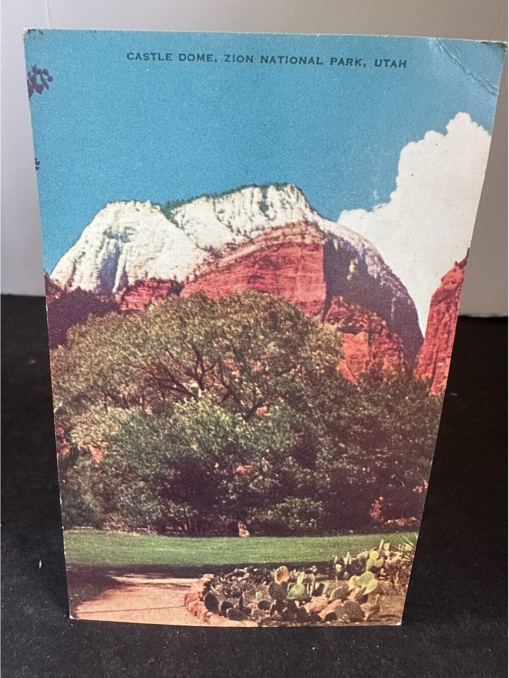 1946 Zion National Park Utah Castle Dome Postcard 1¢ Washington Stamp